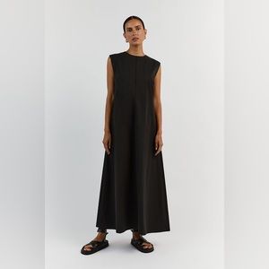 NWT DISSH MAGGIE BLACK COTTON MIDI DRESS SIZE 6